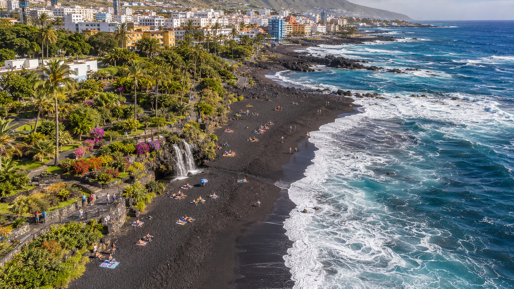 Playa Jardín — Cesar Manriques designstrand i Puerto de la Cruz